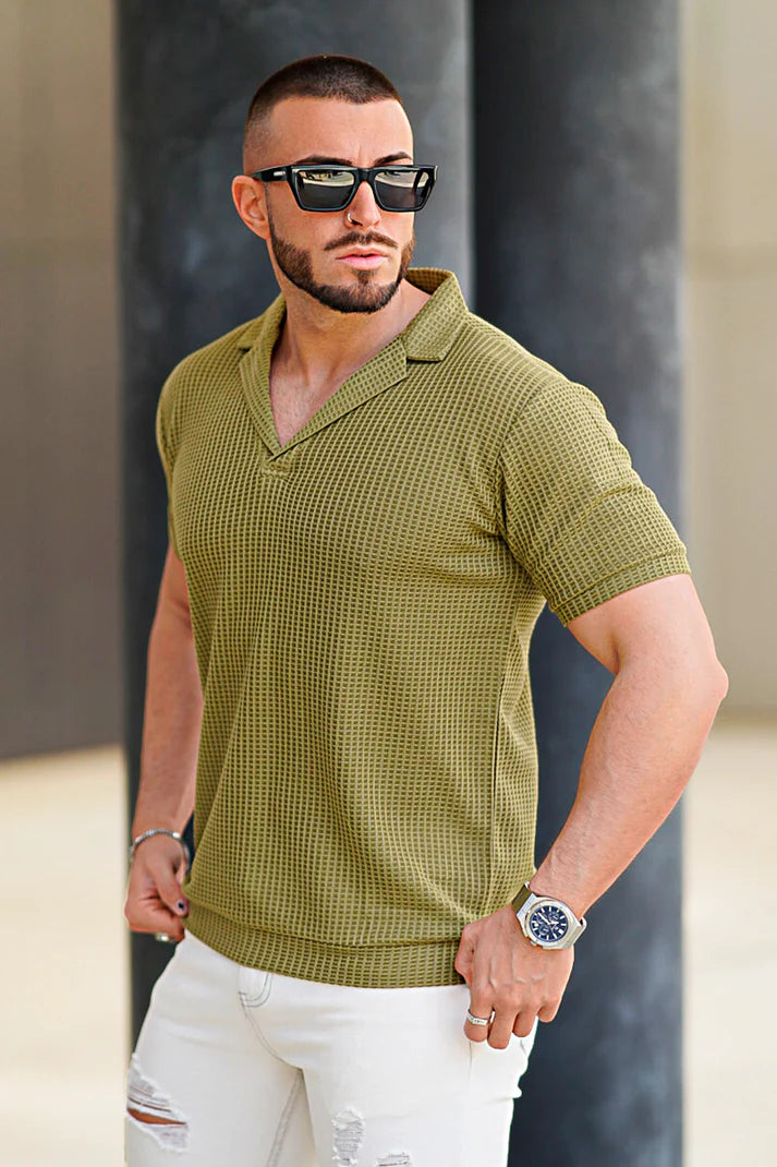 The Leadership Textured Olive Polo T-Shirt
