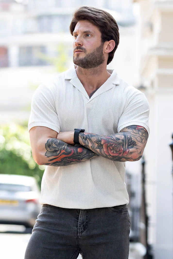 The Leadership Textured White Polo T-Shirt