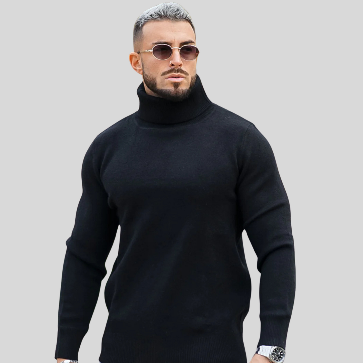 The Leadership White Turtleneck Sweater