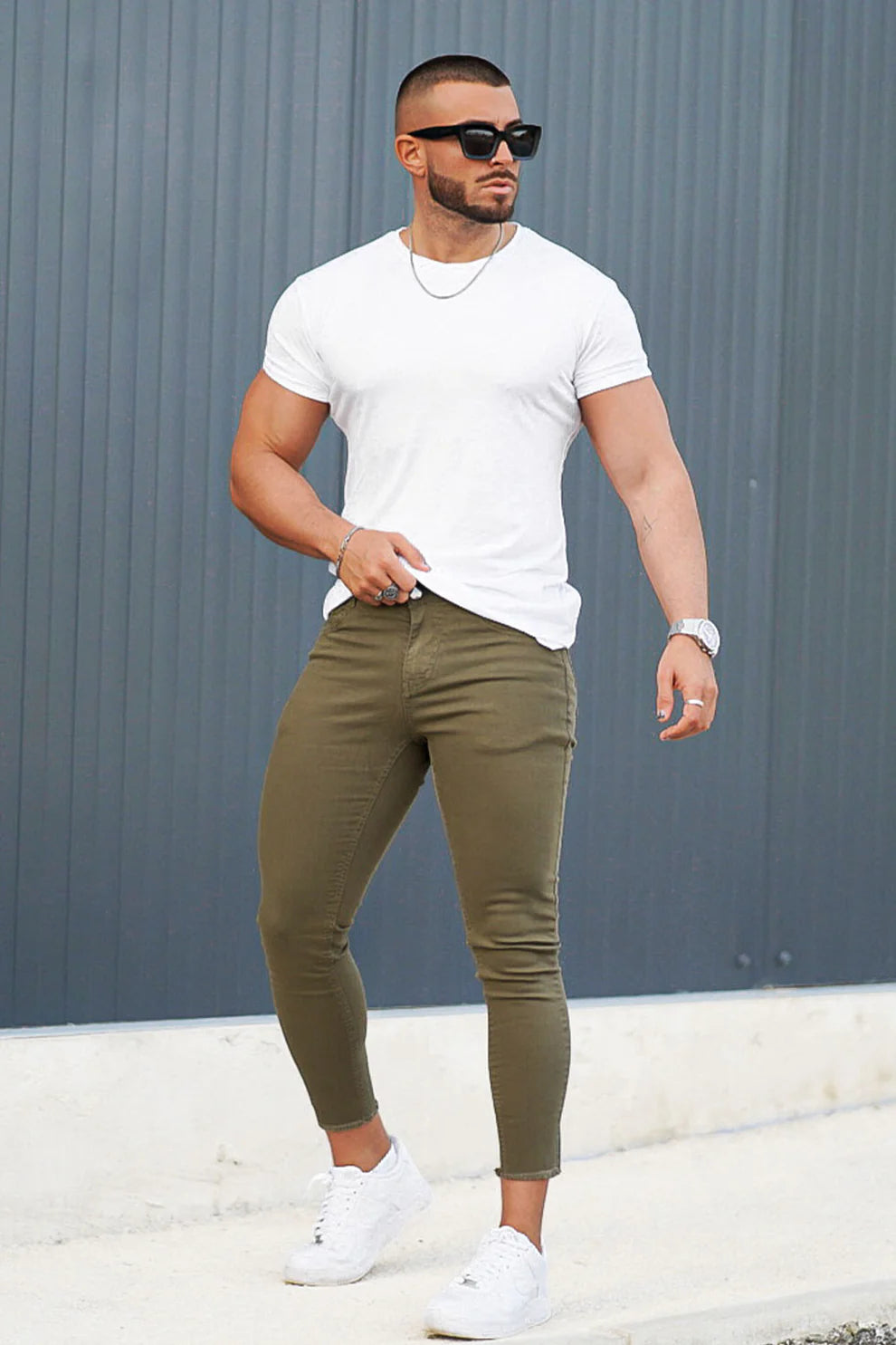 The Leadership Green Skinny Stretch Jeans