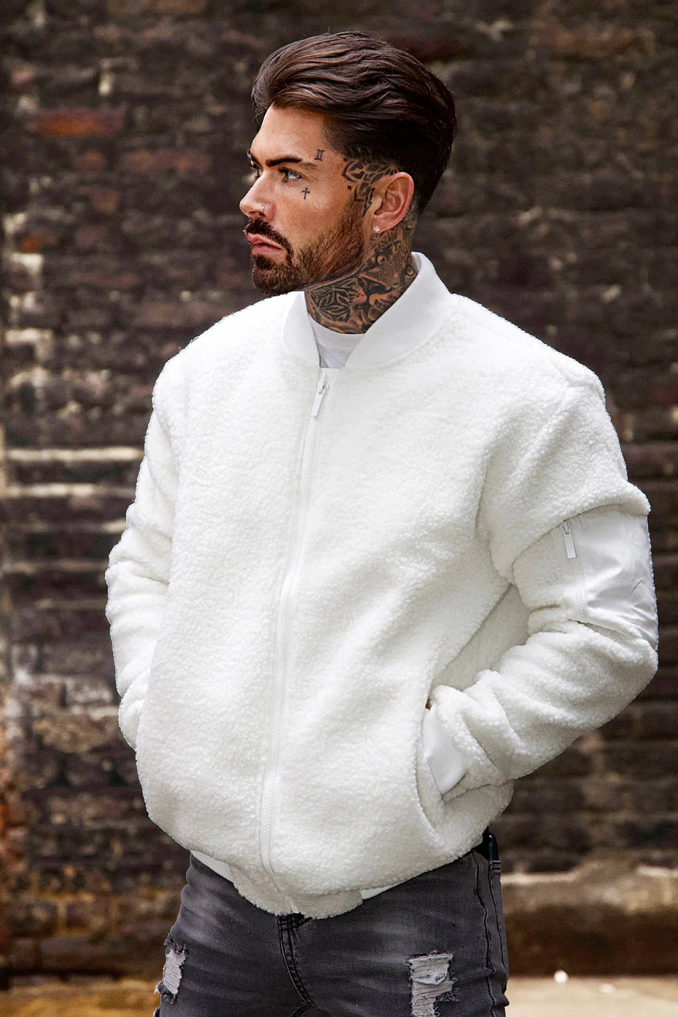 The Leadership Lightweight White Winter Coat