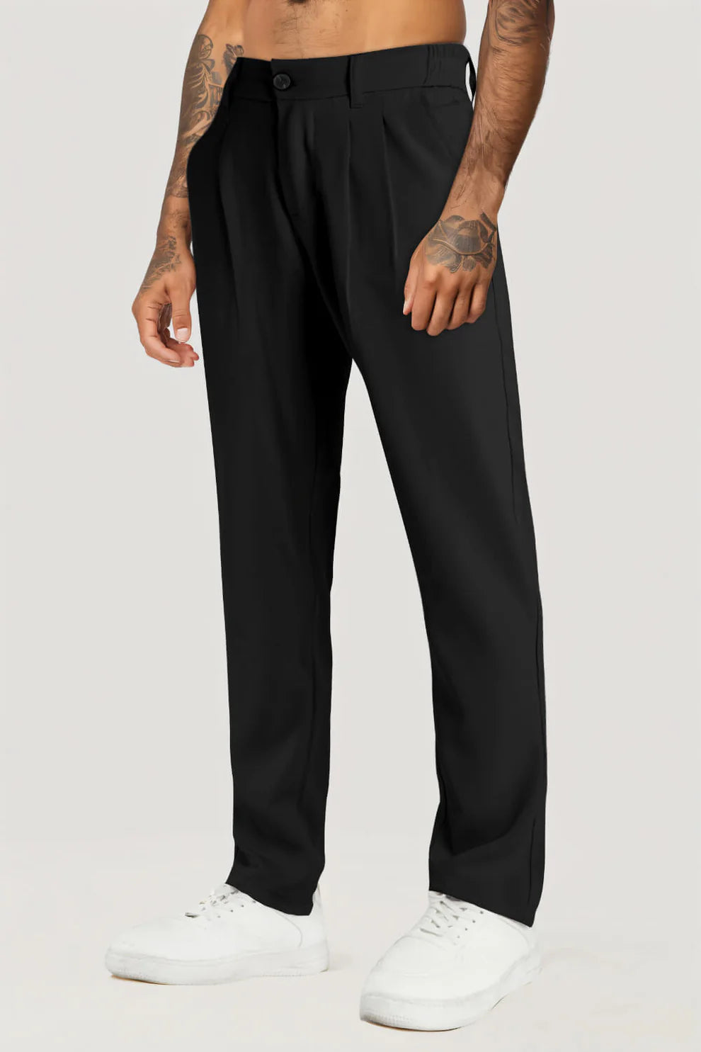 The Leadership Black Pleated Trousers