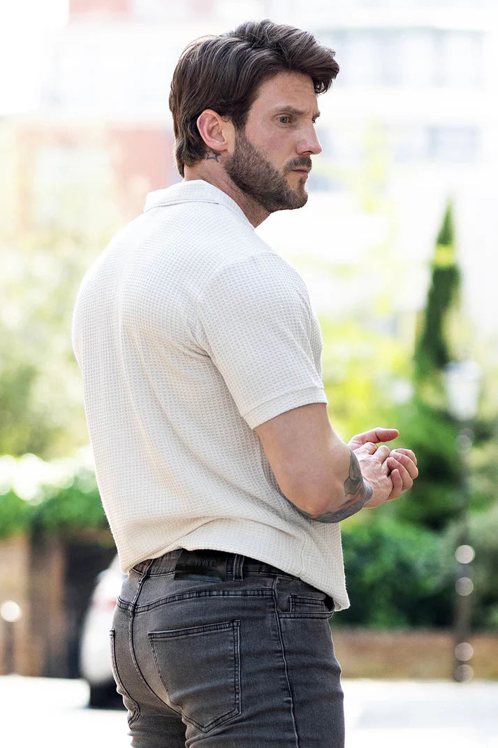 The Leadership Textured White Polo T-Shirt