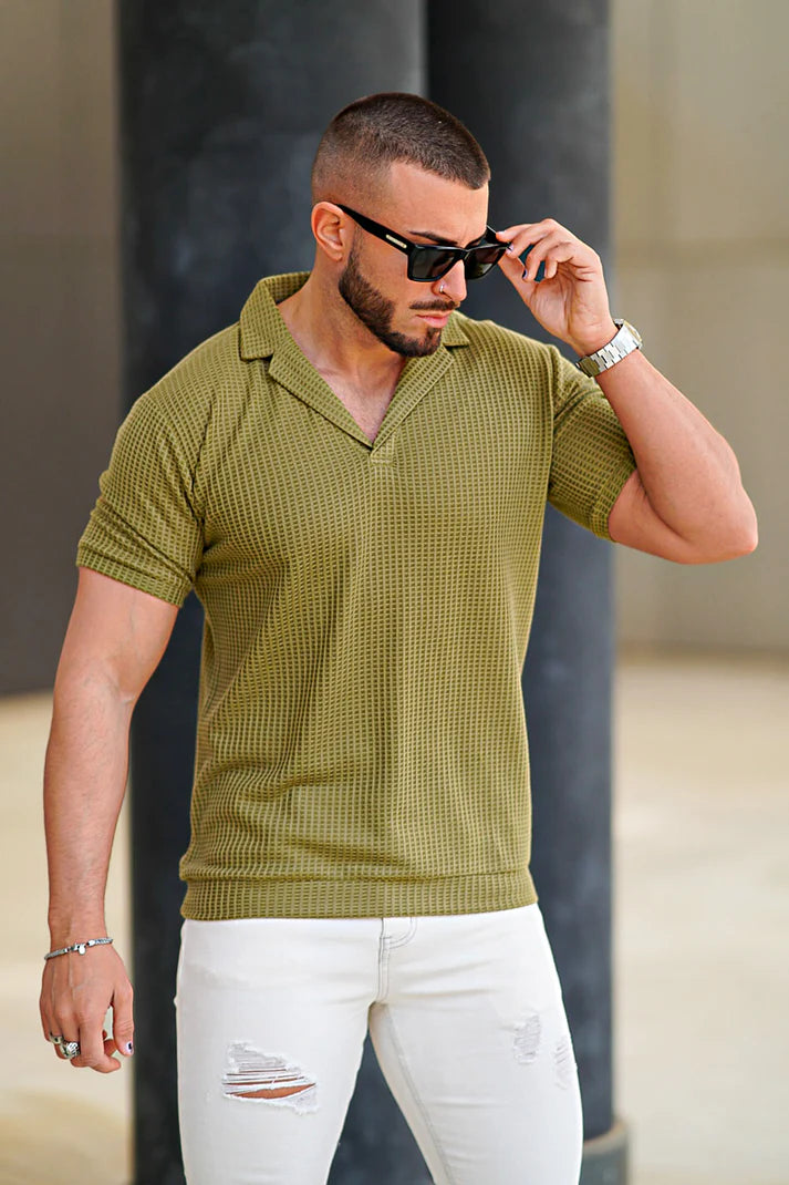 The Leadership Textured Olive Polo T-Shirt