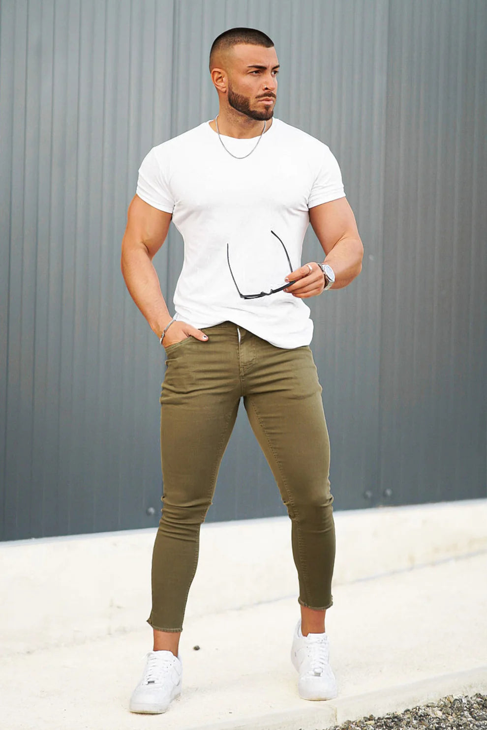 The Leadership Green Skinny Stretch Jeans