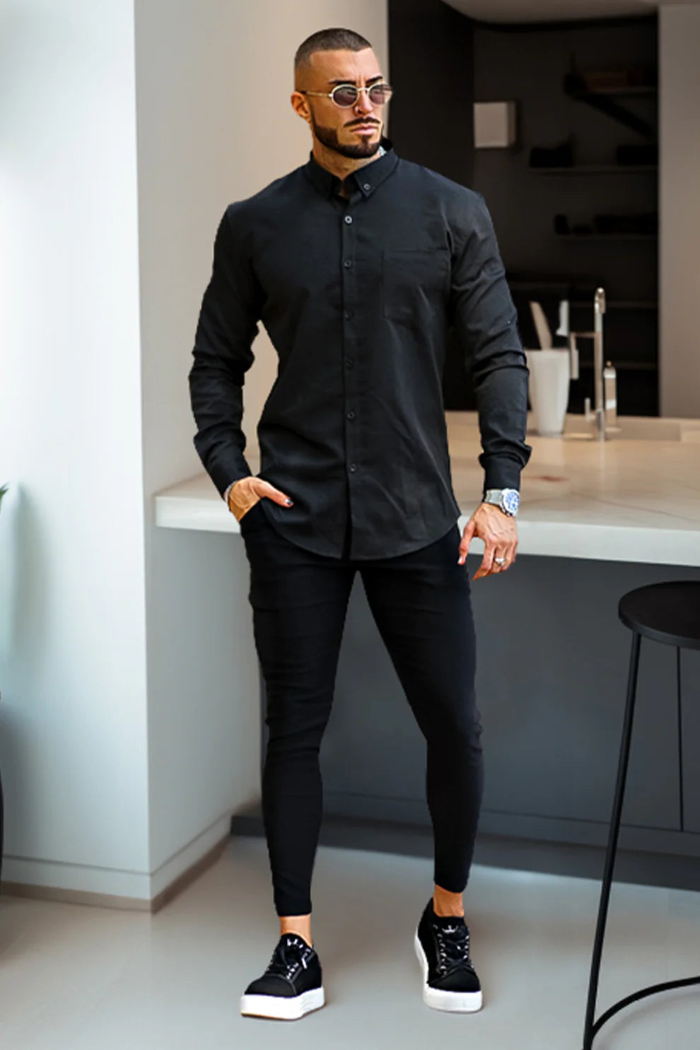 The Leadership Black Super Stretch Chinos