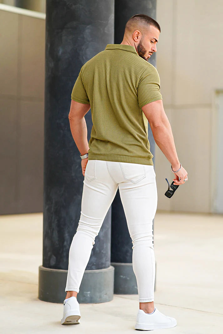 The Leadership Textured Olive Polo T-Shirt