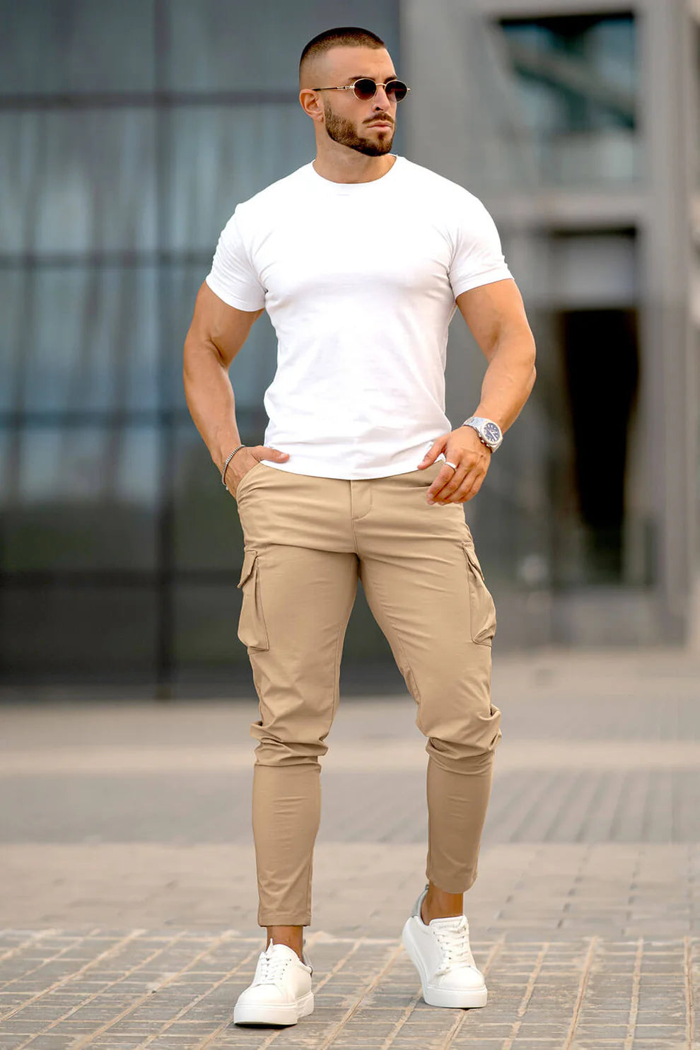 The Dynamic Beige Cargo Pants