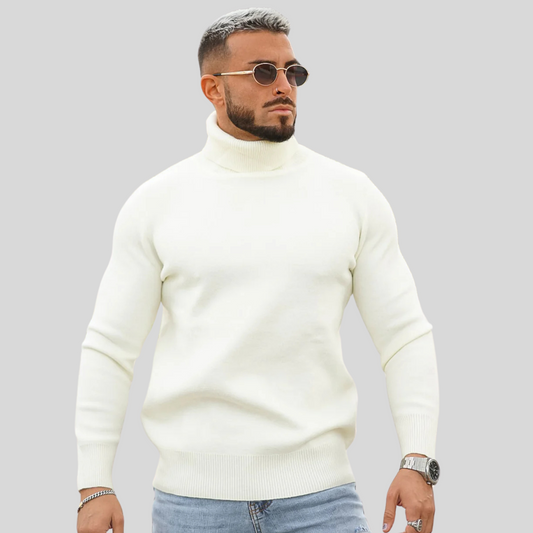 The Leadership White Turtleneck Sweater