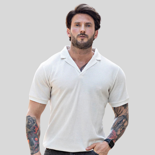 The Leadership Textured White Polo T-Shirt