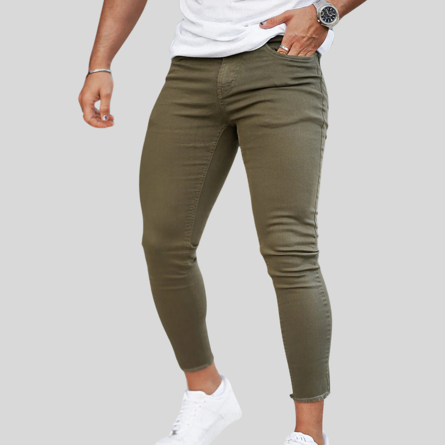 The Leadership Green Skinny Stretch Jeans