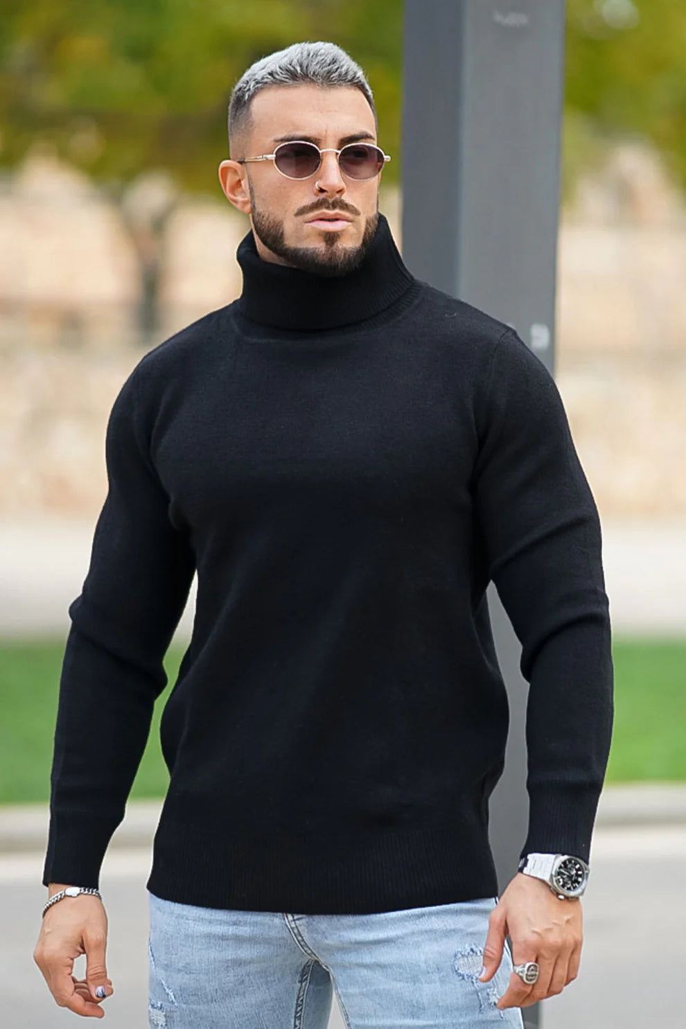 The Leadership Black Turtleneck Sweater